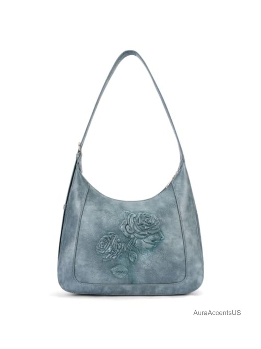 Small Embossed Vegan Leather Hobo Shoulder Bag for Women
